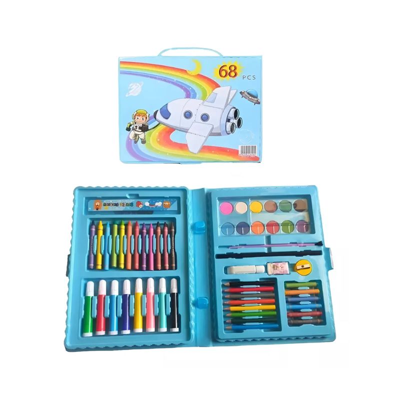 GENERICO - Set De 68 Piezas Lápices Pintura Para Colorear Maleta Niños