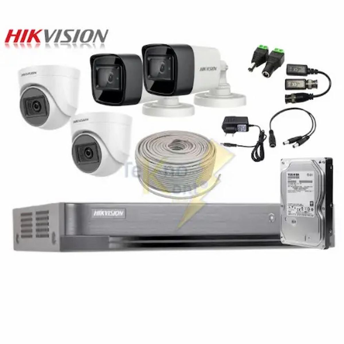 HIKVISION - Kit 2 Bullet 2 Domo 1080 HIKVISION CON DISCO
