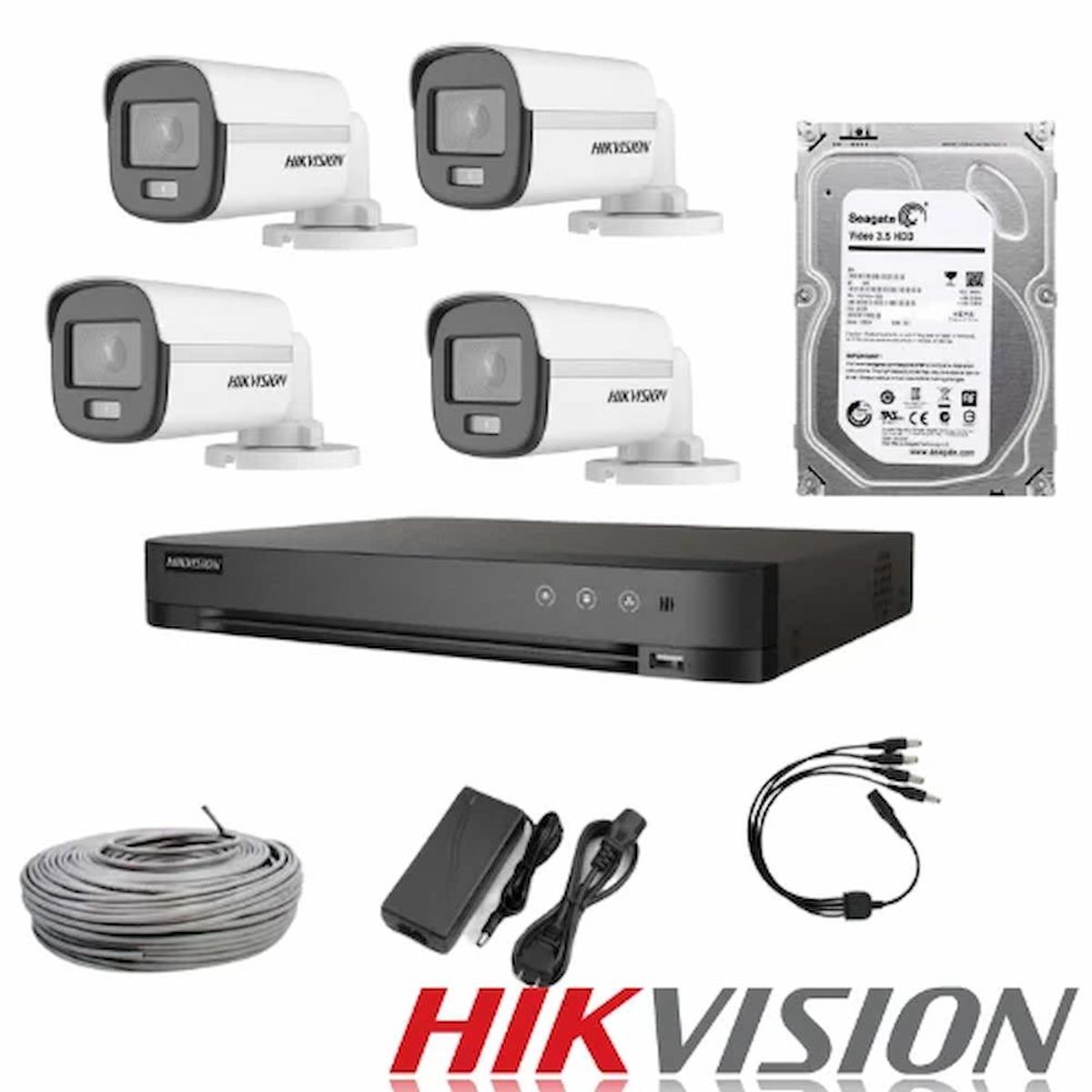 HIKVISION - Kit Colorvu 8CH+ 4 Camaras