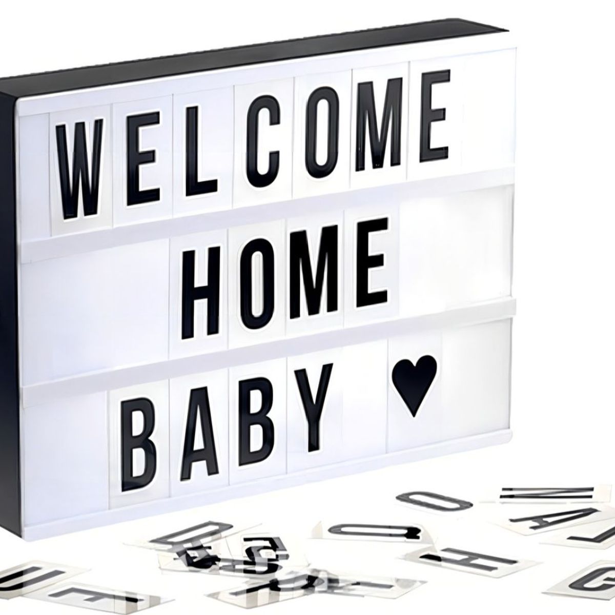 GENERICO - Caja De Luz Ledcartel Luminoso Con Letras Color Blanco Negro