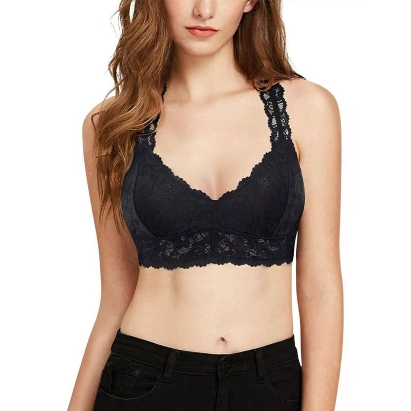 MPROPIA - Bralette Top Elasticado Mujer Sostén Peto Sujetador Encaje 611