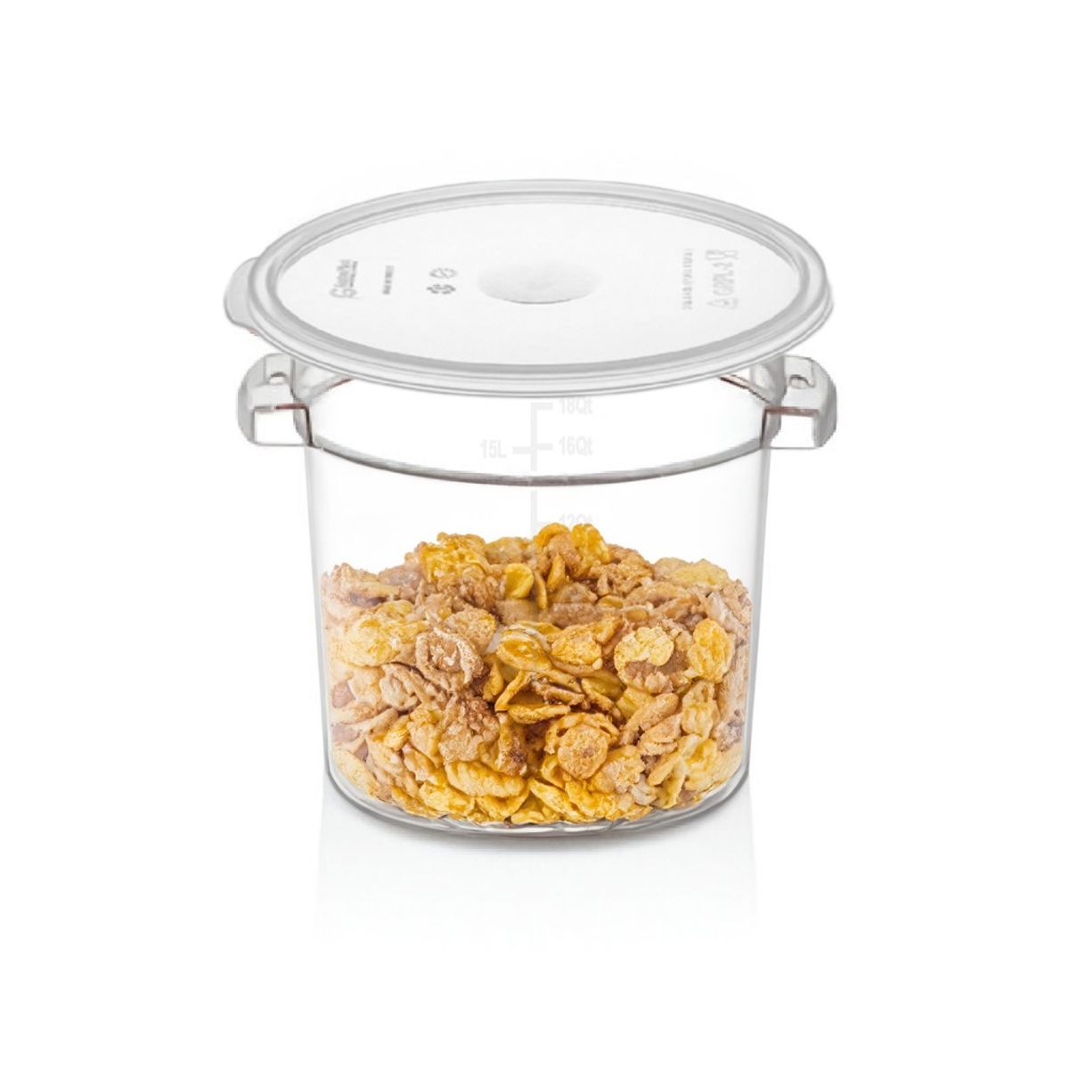 GASTROPLAST - CONTENEDOR POLICARBONATO REDONDO 20,82 LTS CON TAPA TRANSPARENTE GASTROPLAST