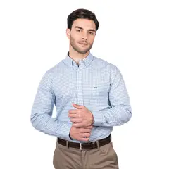 MCGREGOR - Camisa Hombre Manga Larga Cuadros Slim Fit Algodón