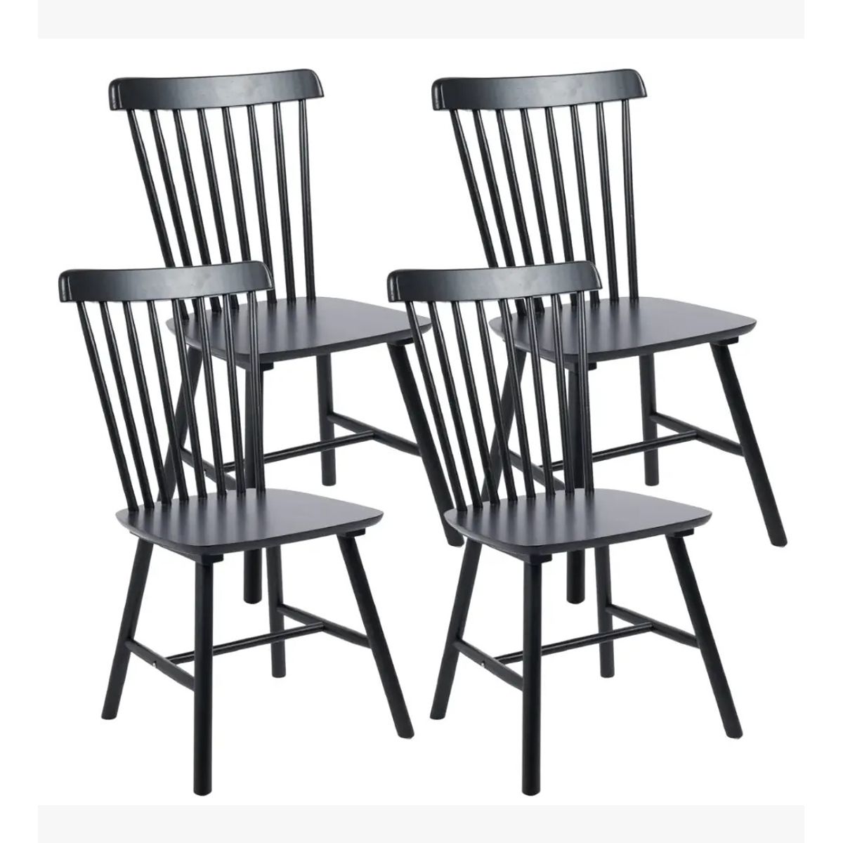 CORI CORI - Pack 4 Silla Windsor Madera Negra