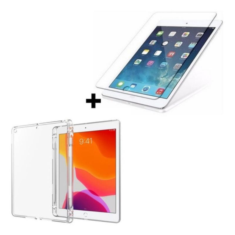 GENERICO - Carcasa Silicona Ranura Para iPad 7ma 8va 9na 10.2 + Mica