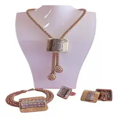 GENERICO - X4 Set Joyas Conjunto Elegante De Moda Dorado Jf010