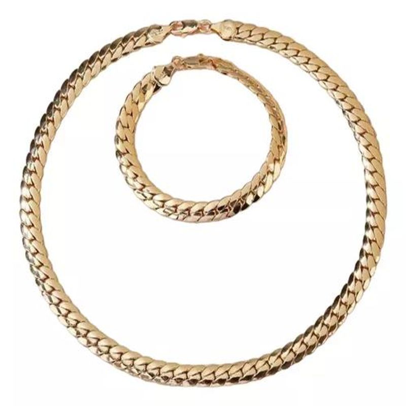 GENERICO - Conjunto Collar Pulsera Eslabon Acero Inoxidable Jfcp05