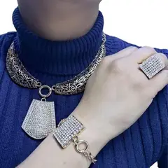 GENERICO - Elegante Conjunto Joyas Mujer Fantasía 4 Piezas Jf007