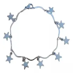 GENERICO - Tobillera Pulsera Lluvia Estrellas Plateada Jfp07