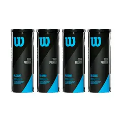 WILSON - Pack de 4 Tarros de Pelotas De Tenis Tour Premier All Ct (3 Ball)