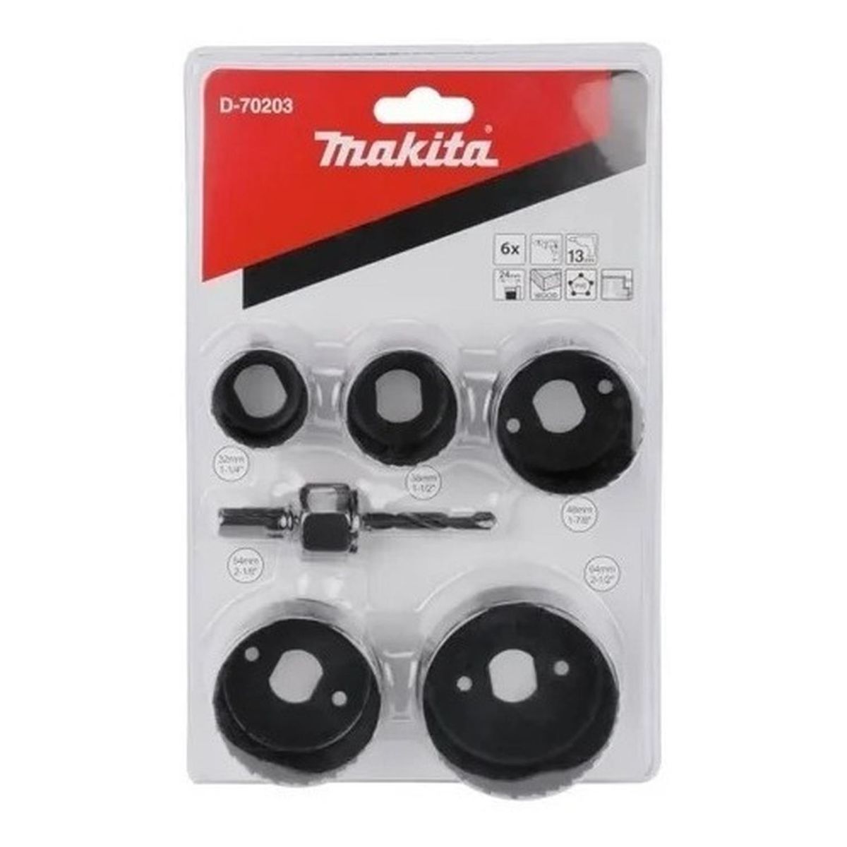 MAKITA - Set Sierras Copas Makita 6 Piezas D-70203