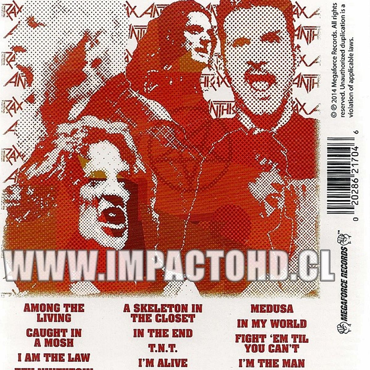 GENERICO - DVD - ANTHRAX CHILE ON HELL