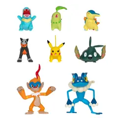 POKEMON - Set de 8 Figuras de Batalla de Pokemon.