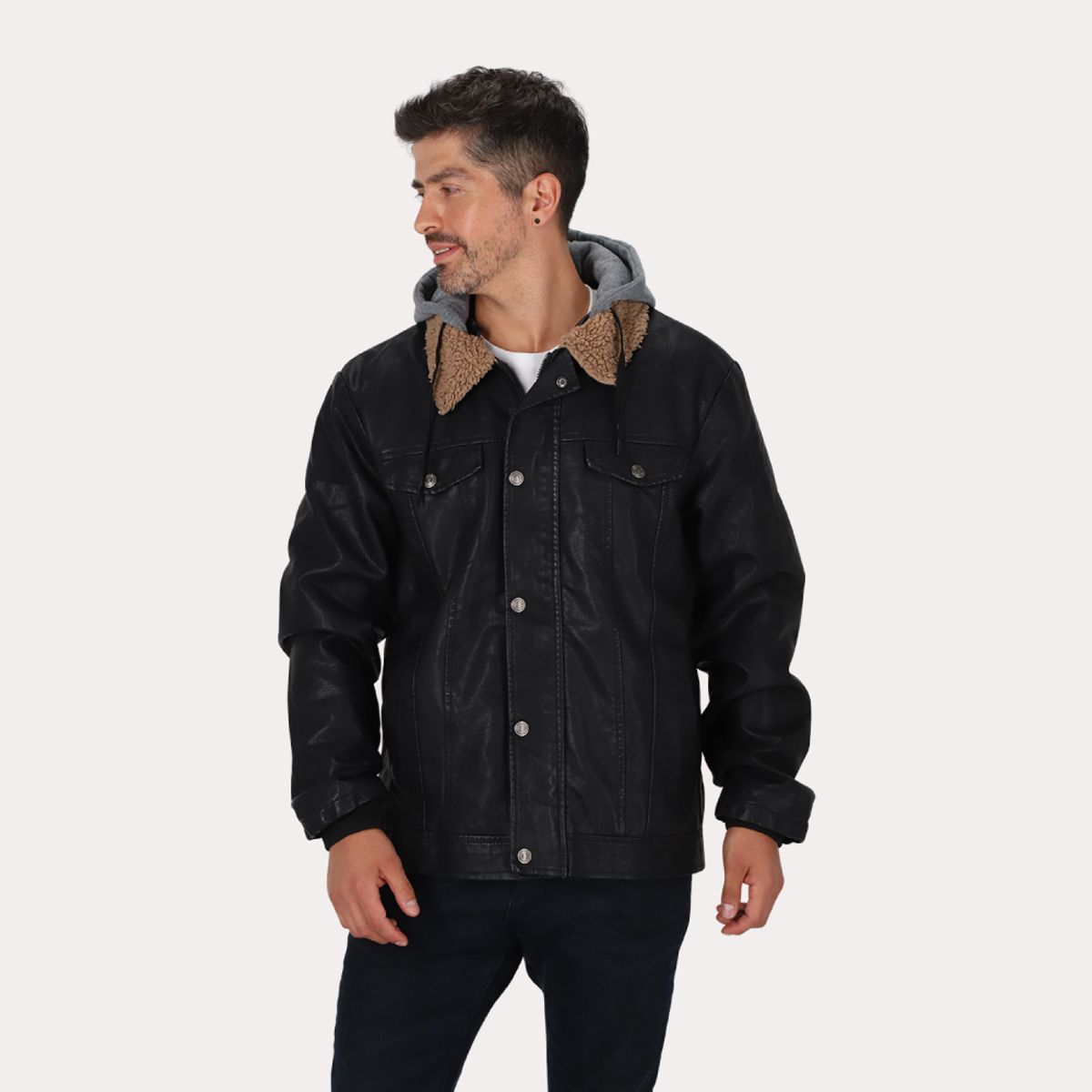 GANGSTER - Chaqueta Pu Highway Negro Gangster