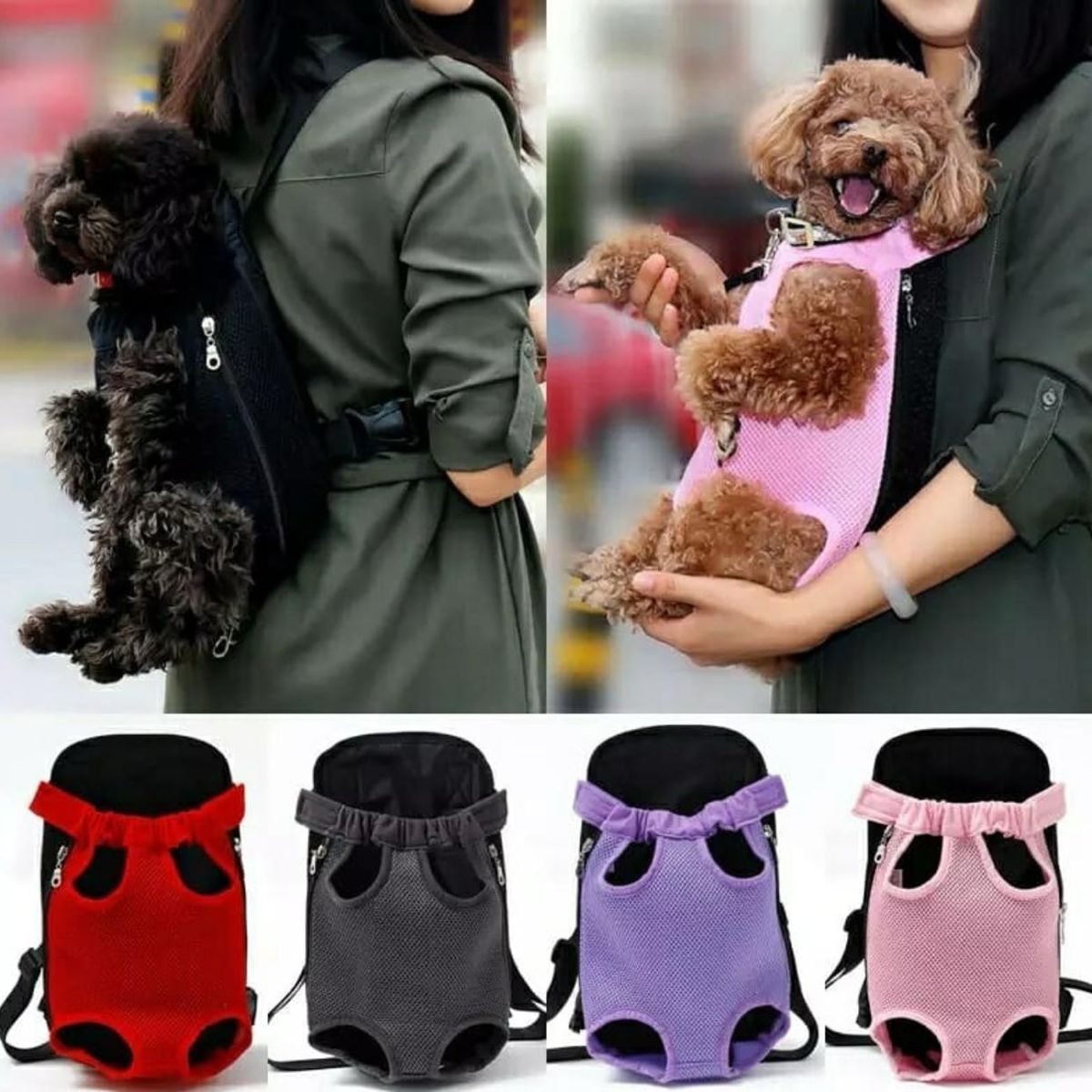 GENERICO - Bolso Transportador Para Mascota Pecho Espalda L Azul