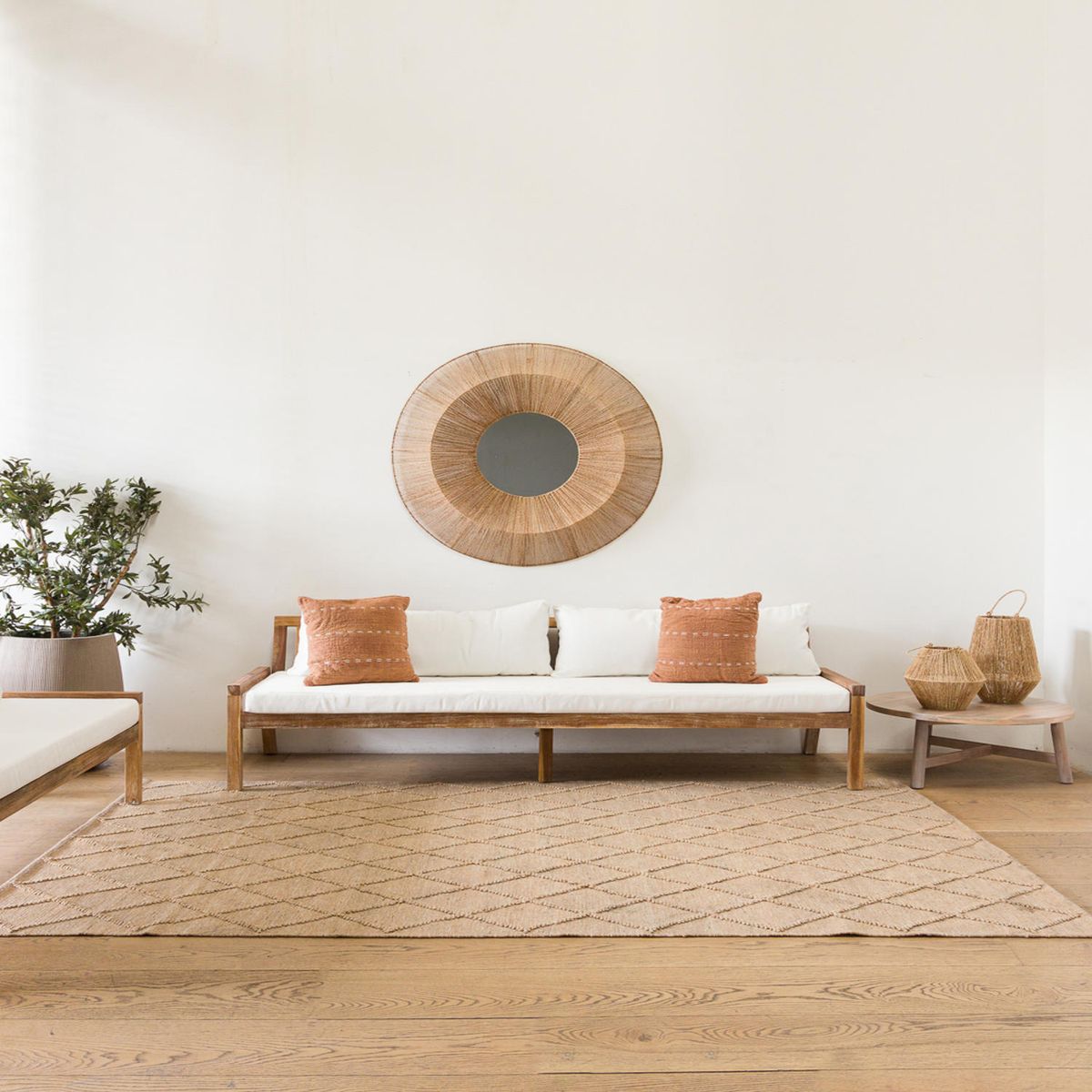 AMOBLE - Espejo Bamsa Redondo Café 120 Amoblé