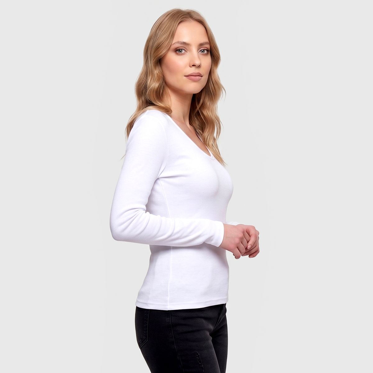 BAZIANI - Camiseta Algodón Manga Larga Mujer 906