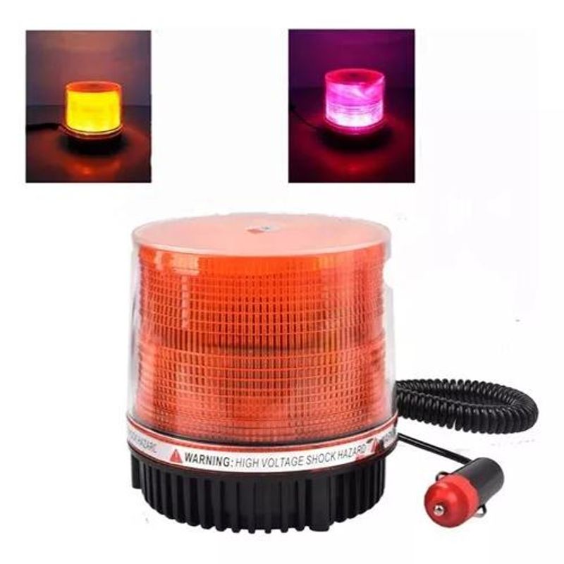 GENERICO - Baliza Led Ambar (amarilo) 12v Estroboscopica Con Iman 51012