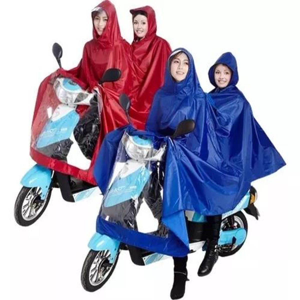 GENERICO - Capucha Impermiable Doble Motociclista Piloto Copiloto Moto