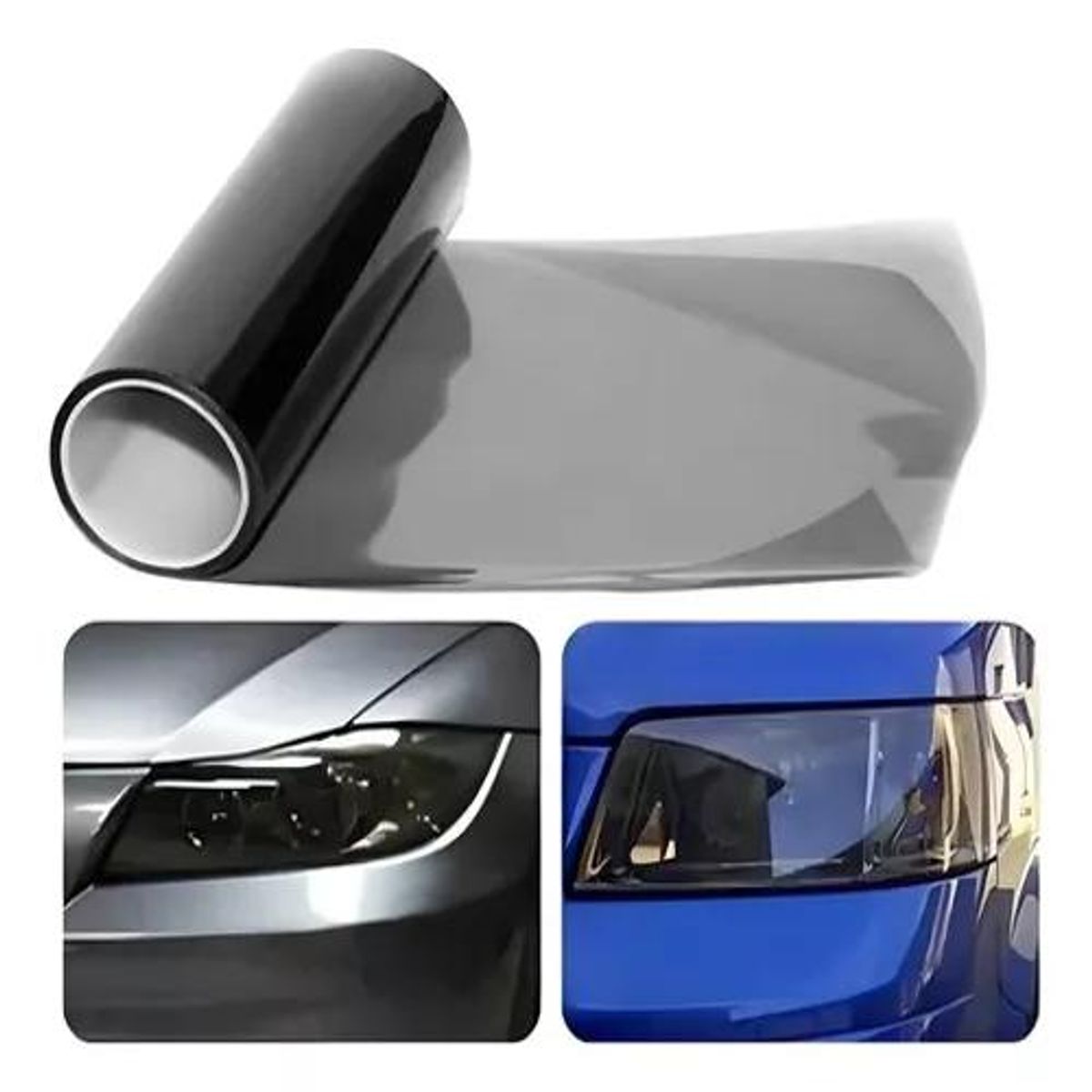 GENERICO - Vinilo Foco Adhesivo Negro Auto Tuning Universal 30cm X 10m