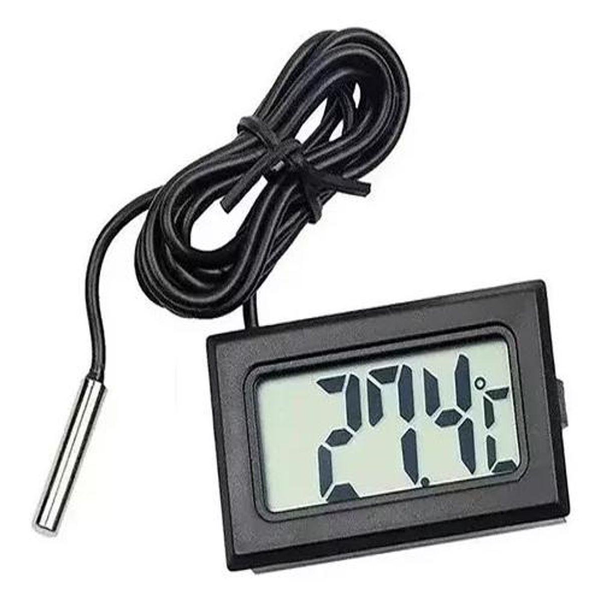 GENERICO - Termómetro Panel Digital Acuario Pecera Tortuguero Negro