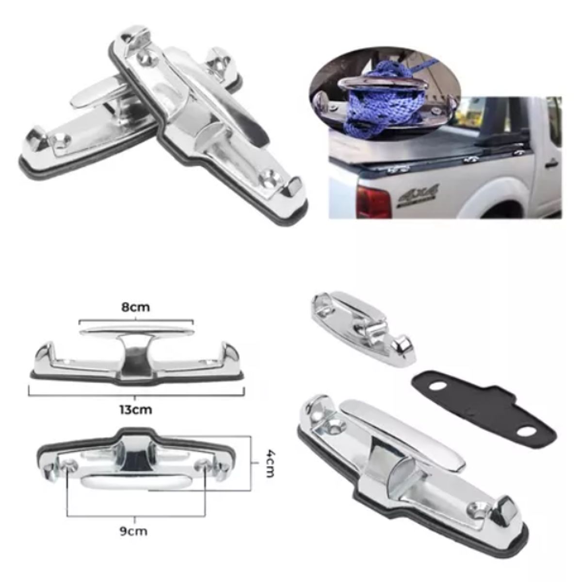 GENERICO - 2 ganches de amarre metal