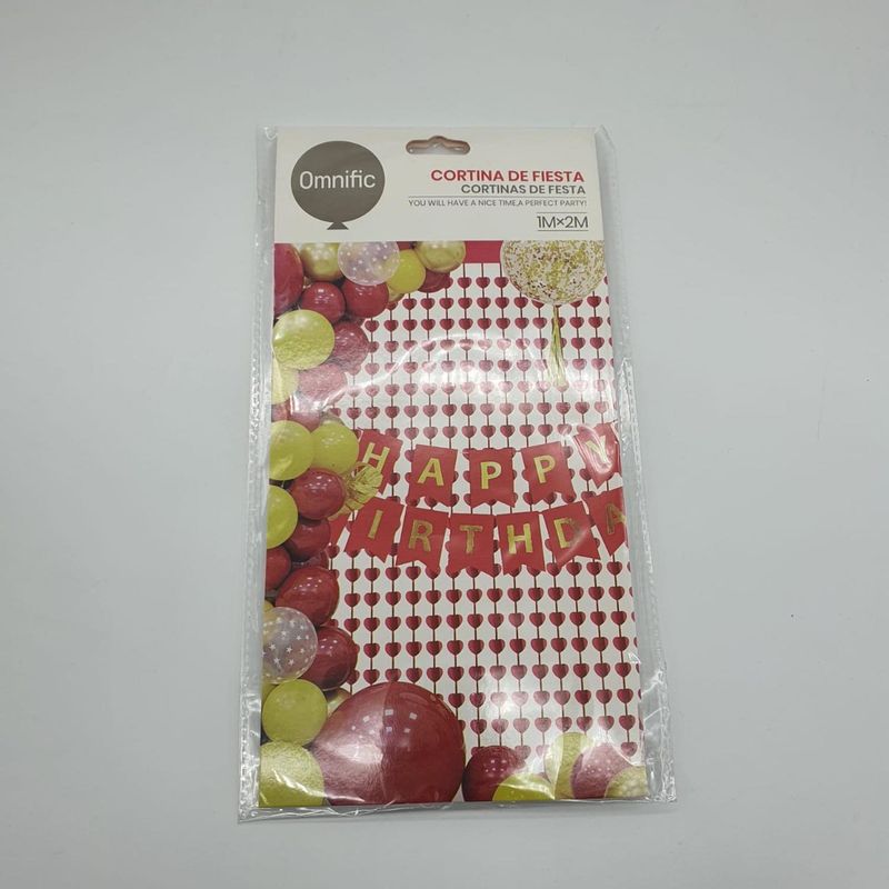 GENERICO - Cortina Metálica Variedad Diseño Colores Cotillon Fiesta - Rojo
