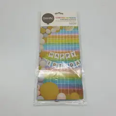 GENERICO - Cortina Metálica Cuadros Con Diseño Varios Colores Cotillon - Blanco