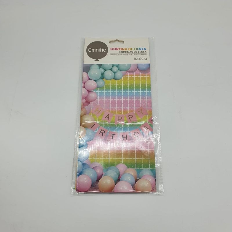 GENERICO - Cortina Metálica Cuadros Con Diseño Varios Colores Cotillon - Beige