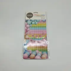 GENERICO - Cortina Metálica Cuadros Con Diseño Varios Colores Cotillon - Beige