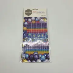 GENERICO - Cortina Metálica Cuadros Con Diseño Varios Colores Cotillon - Crema