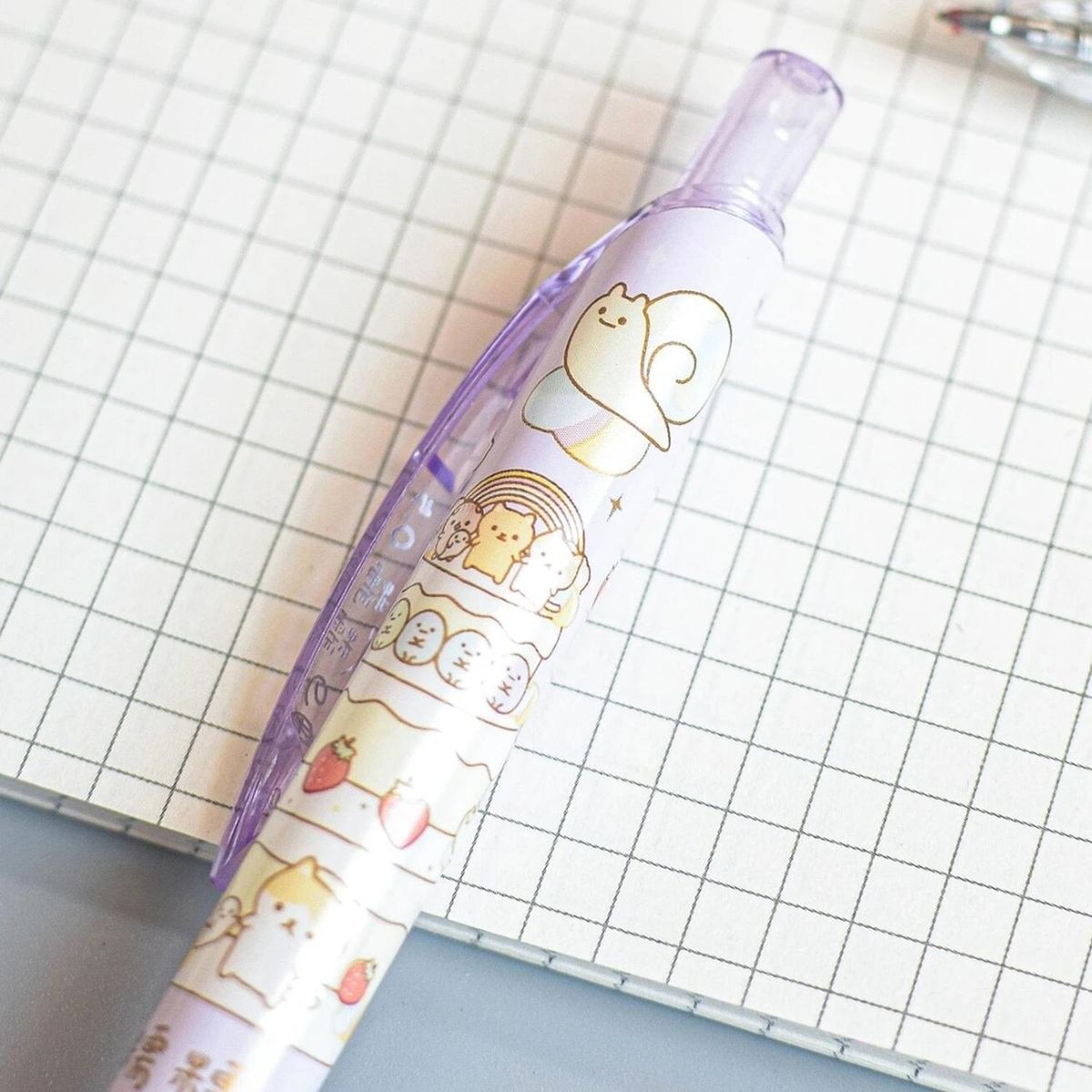 GENERICO - Set 6 Boligrafos Tinta Gel Negro Cute Kawaii 6 Diseños Color