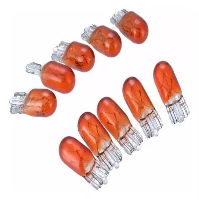 GENERICO - Ampolleta T10 Cola Pez Halogena Ambar 12v 3w 10unidades