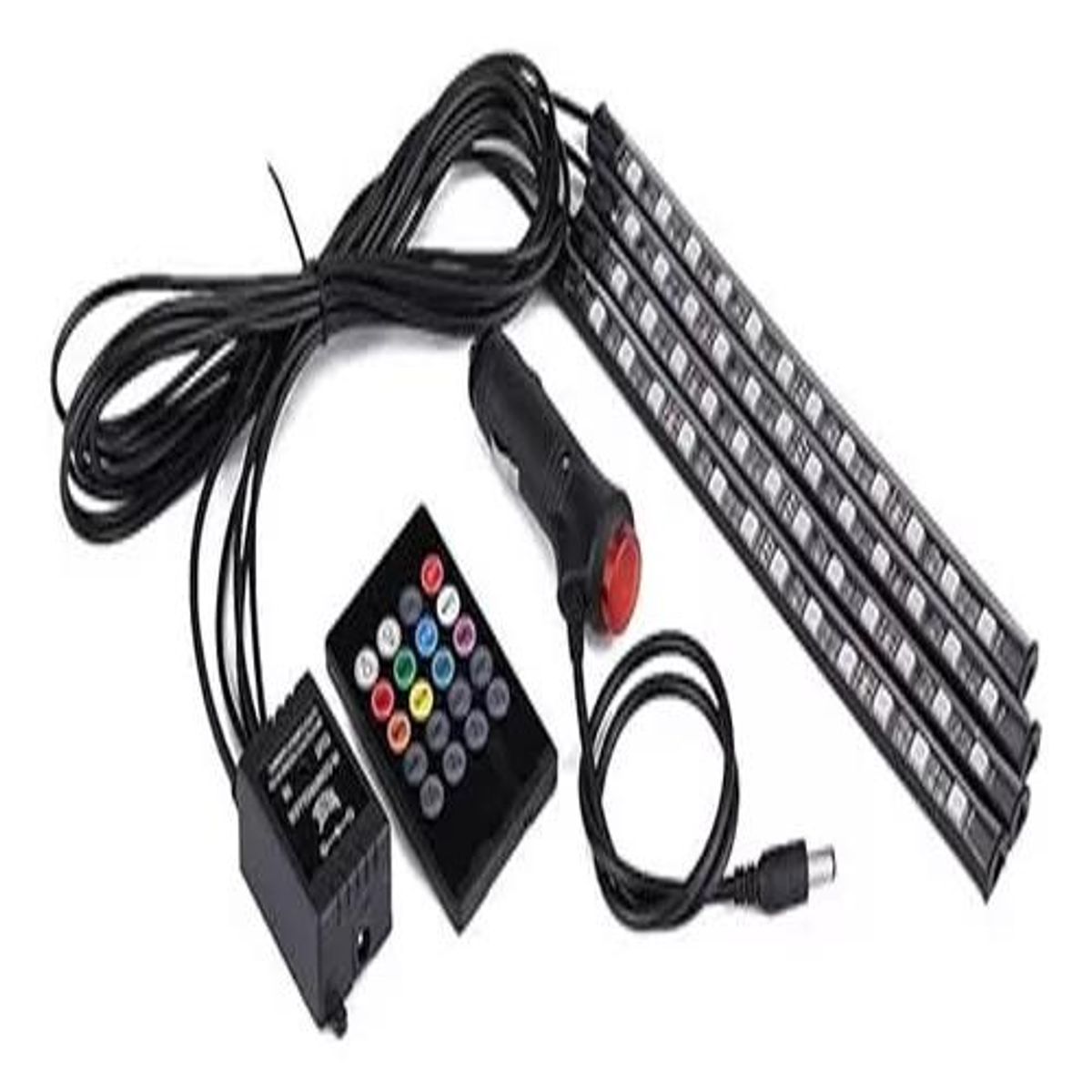GENERICO - Luces Tiras Led Internas Auto Con Control Multicolor Rb K14