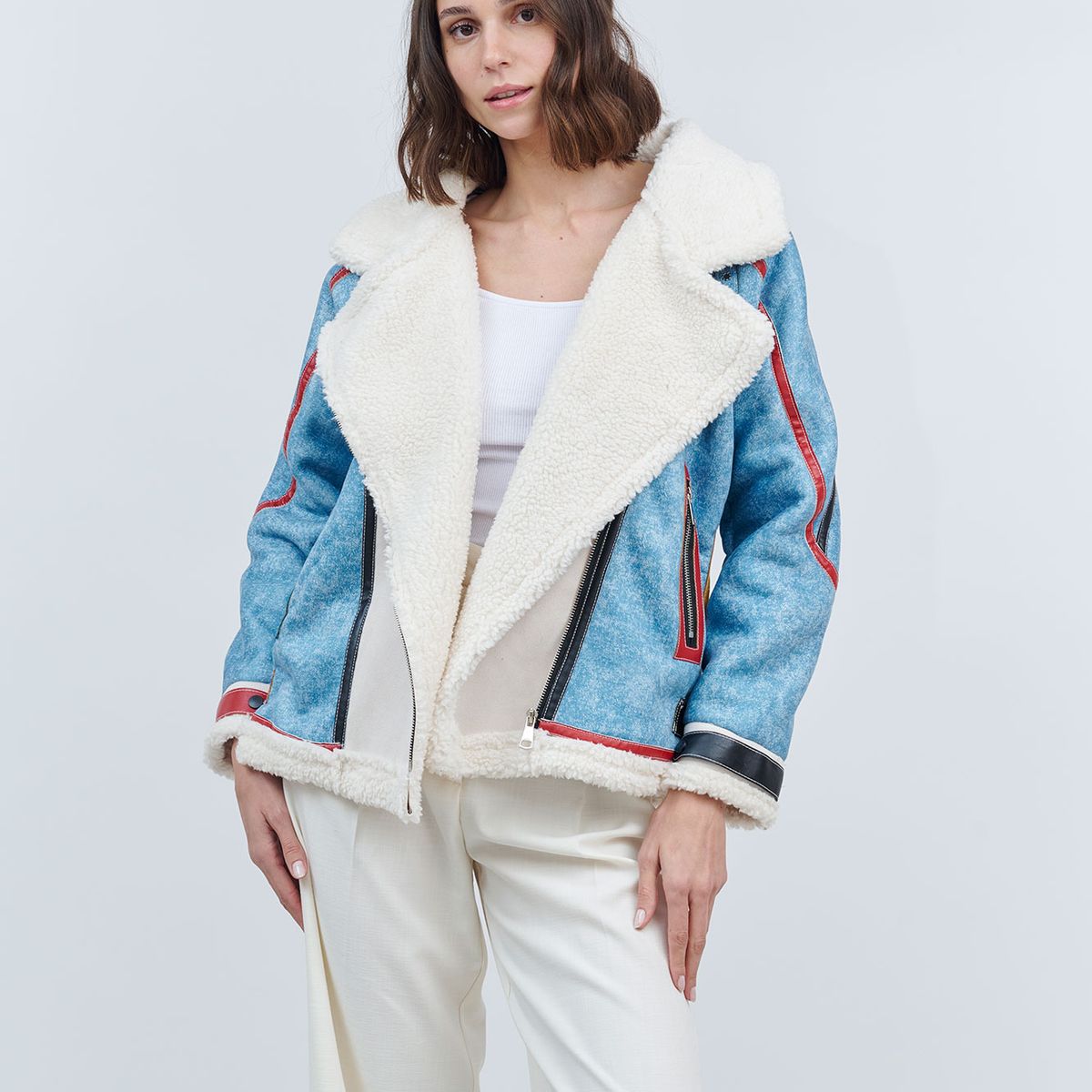 GUINDA - Aviadora oversize jeans Suri