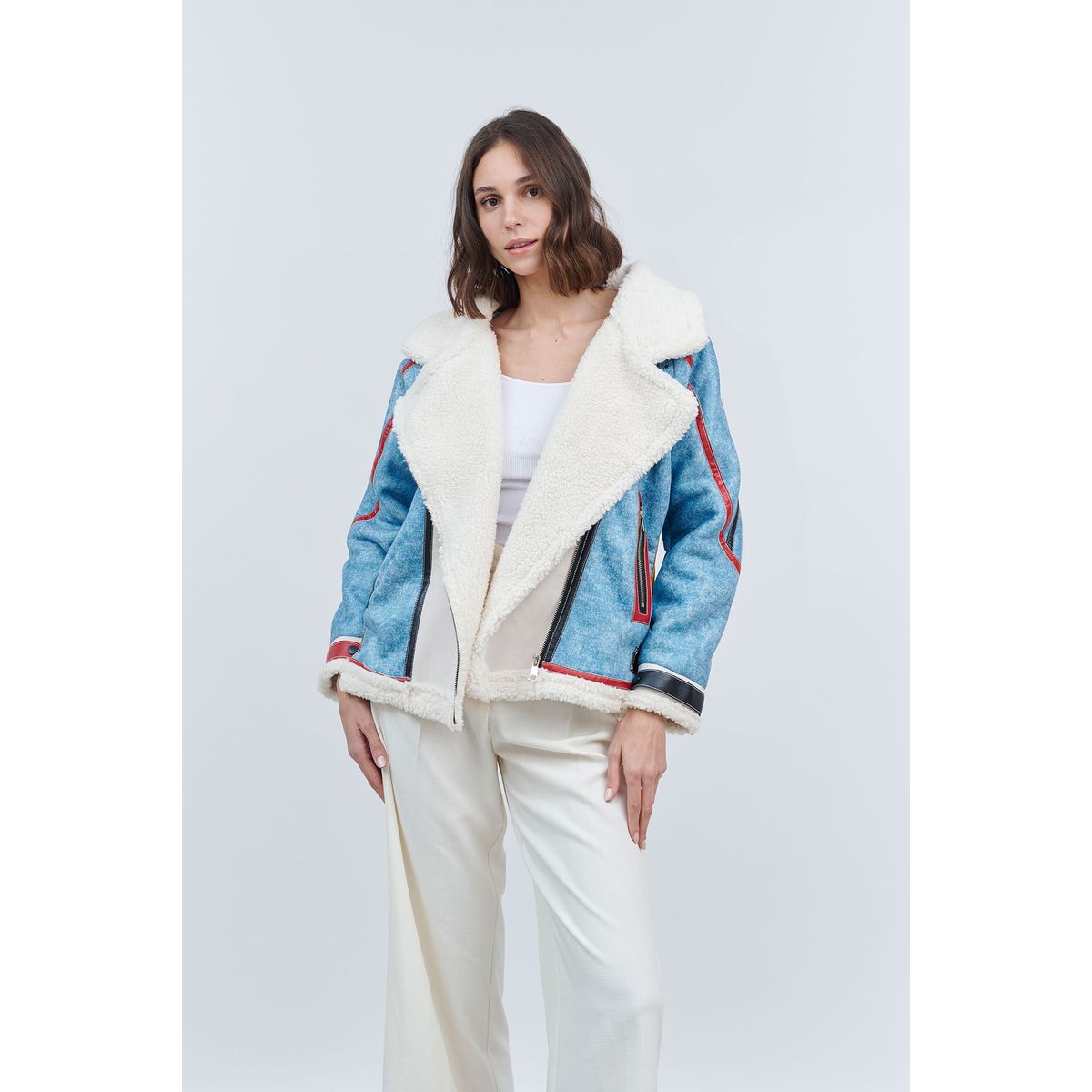 GUINDA - Aviadora oversize jeans Suri