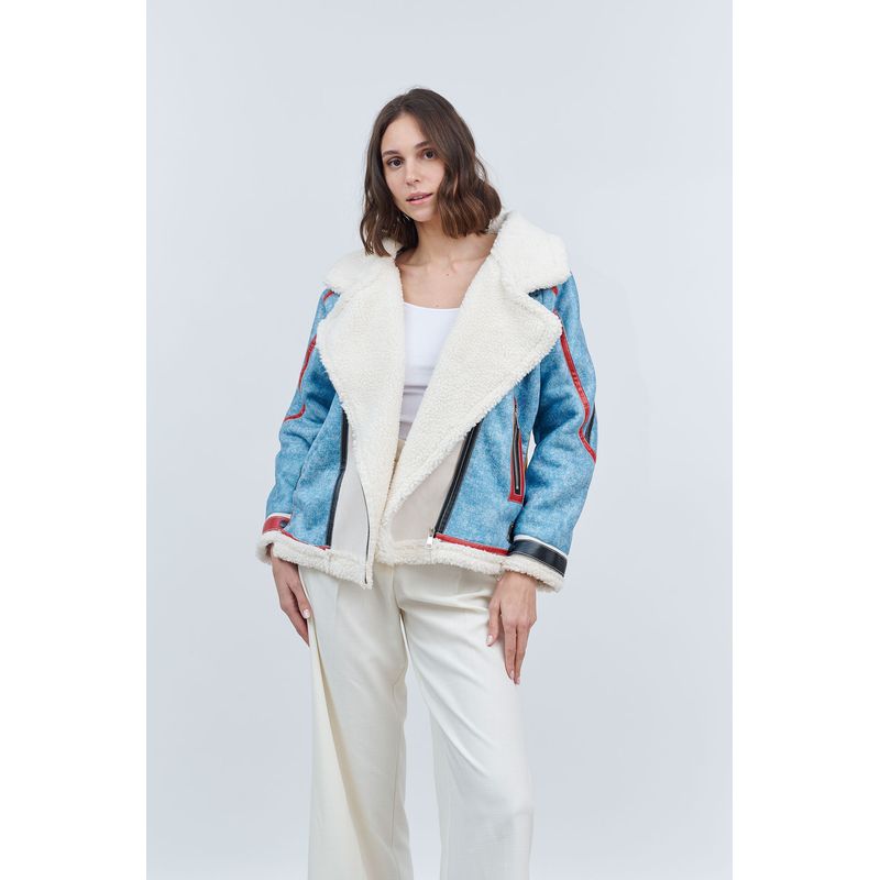 GUINDA - Aviadora oversize jeans Suri
