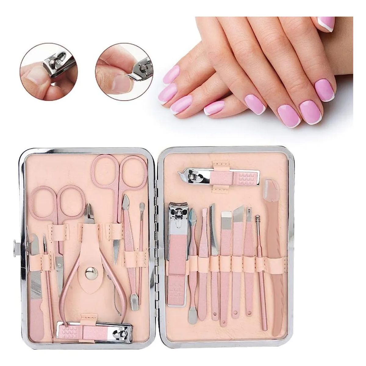 EDWINAYY - Set De Manicura Y Pedicura Cortau?as Kit De Aseo 18 Piezas