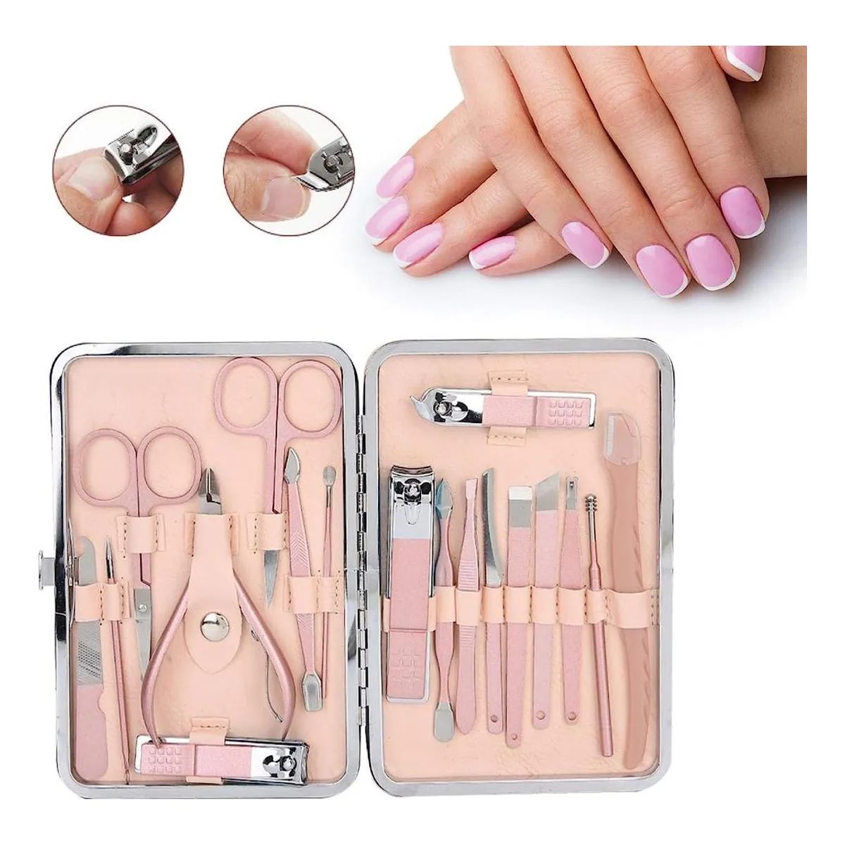 EDWINAYY - Set De Manicura Y Pedicura Cortau?as Kit De Aseo 18 Piezas