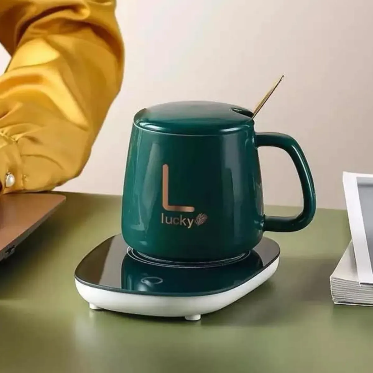 GENERICO - Taza Calentador Electrico Taza De Café Set De Taza Té Tazon Verde