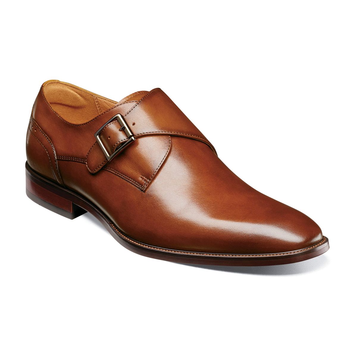 FLORSHEIM - Zapato Sorrento Plain Toe Single Monk Strap Cognac
