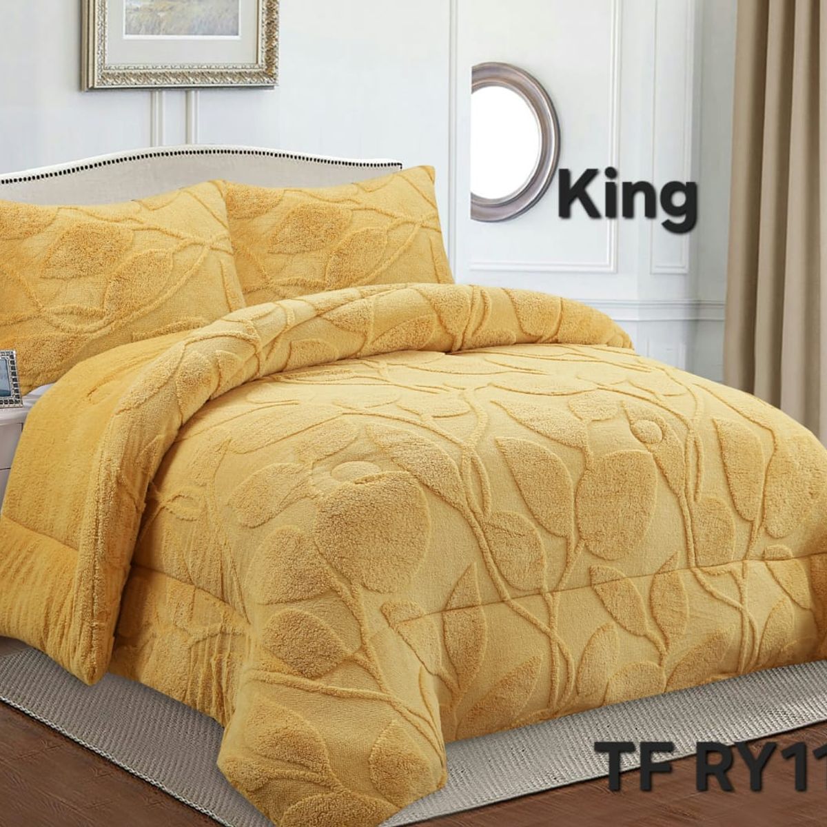 GENERICO - Cobertor de Invierno con chiporro 2,5 plazas - King Diseño Hojas.