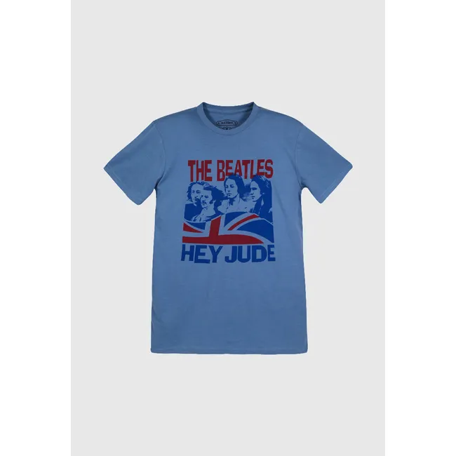 THE BEATLES - Polera Hombre Rock Celeste The Beatles