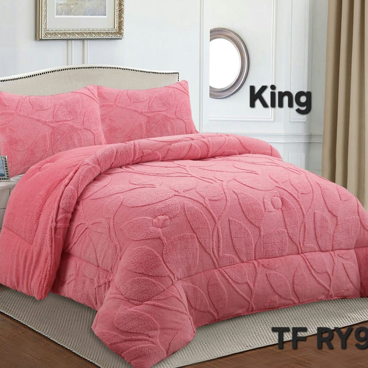 GENERICO - Cobertor de Invierno con chiporro 2,5 plazas - King Diseño Hojas