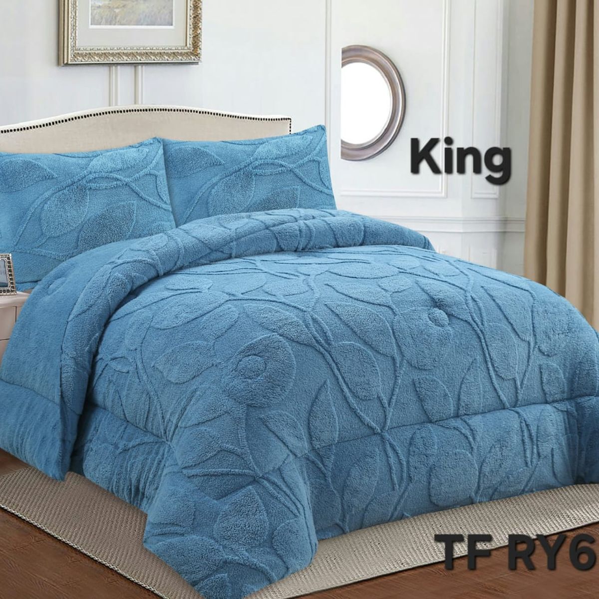 GENERICO - Cobertor de Invierno con chiporro 2,5 plazas - King Diseño Hojas