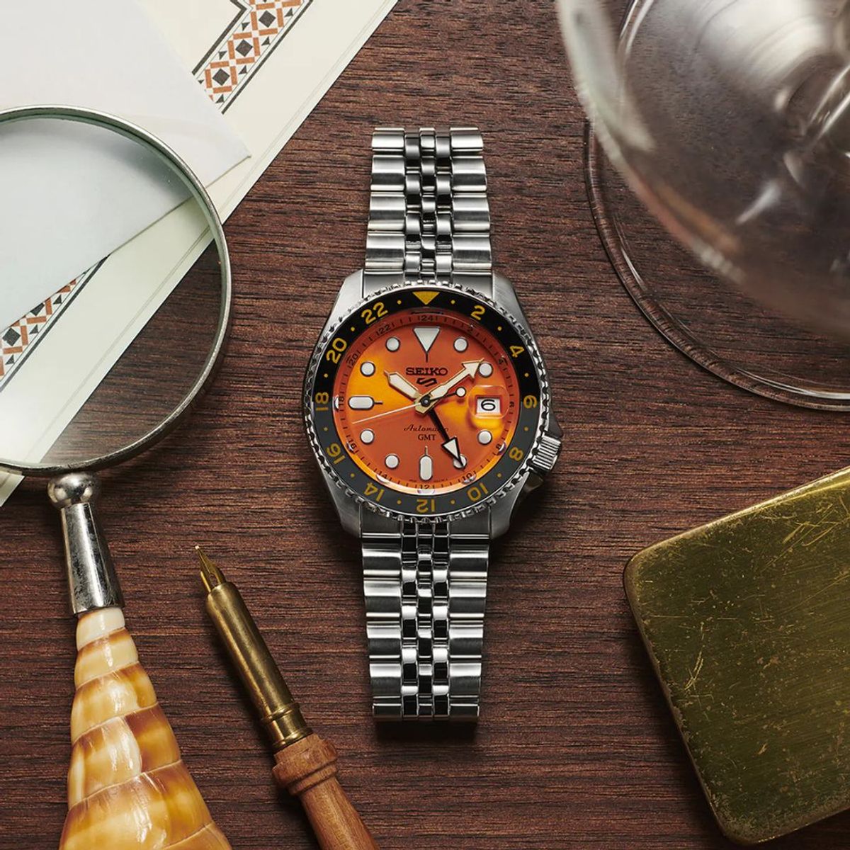 SEIKO - Reloj Hombre Seiko 5 Sports GMT SSK005K1