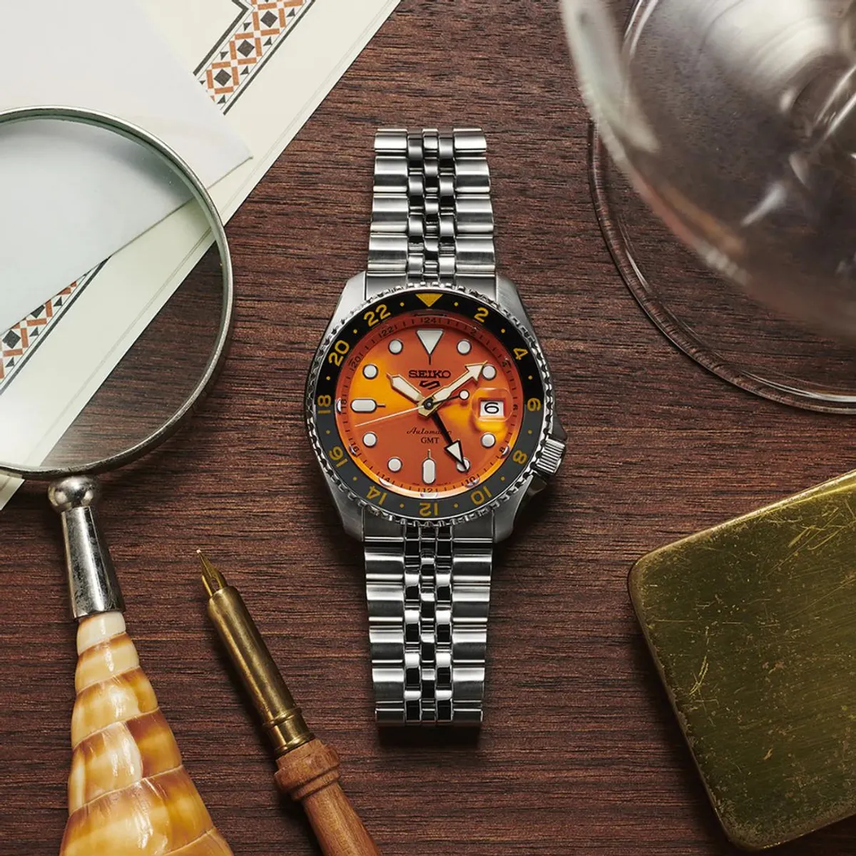 SEIKO - Reloj Hombre Seiko 5 Sports GMT SSK005K1
