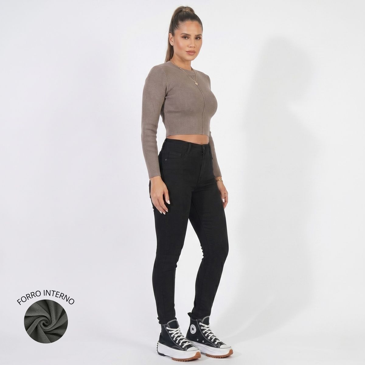 D'JOE - Jeans Pantalon Skinny Forro Polar Mujer