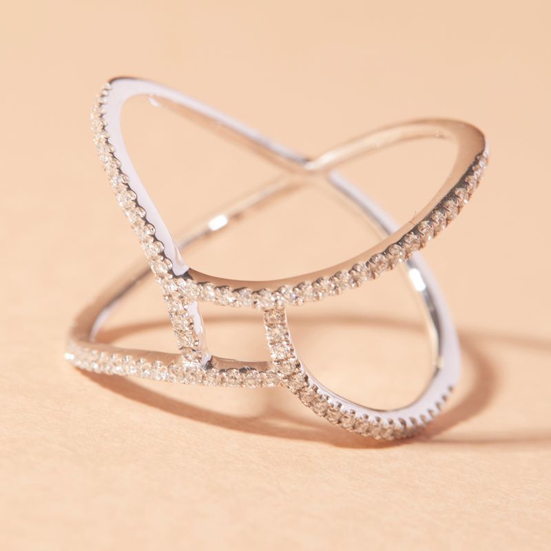 JB JOYAS BARON - Anillo Oro Blanco 18kt Diamantes 16 Pts - Danielle Costantini