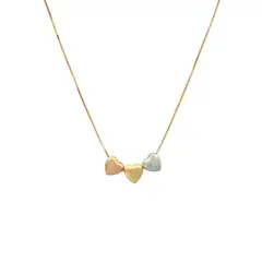 ELLA JOYAS - Collar Tres Corazones Tricolor Oro 18k
